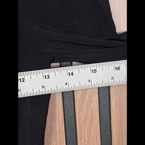 Wilfred Crop Top Small Womens Black Square Neck Chambray Jersey Stretch Ruched - Picture 3 of 7